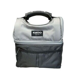Igloo 16 fl oz Can Gripper Max Cold Evergreen Soft Cooler Black Grey Bag